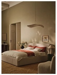 Кремаво двойно легло 180x200 cm тапицирано с място за съхранение с включена подматрачна рамка Simon Olivia – Micadoni