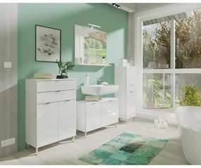 Стенно огледало със светлина/с рафт 76x75 cm – Germania