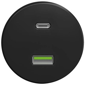 Kliklap - Ретро USB гнездо A+C без рамка, черно