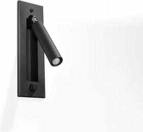 Черна метална стенна лампа Chimery – Sollux