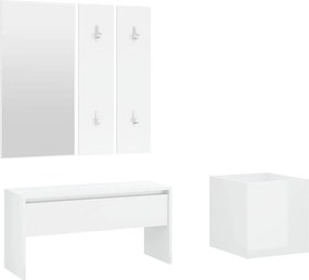 3082059 vidaXL Комплект мебели за антре, бял гланц, инженерно дърво