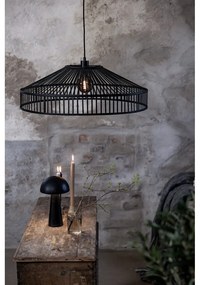 Черно висящо осветително тяло с бамбуков абажур ø 70 cm Tapa – Markslöjd