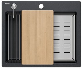 гранитна мивка KURT 110 Black Dotted