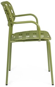 Зелени градински столове в комплект от 4 бр. метални Clover – Bizzotto