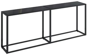 331687 vidaXL Конзолна маса, черна, 200x35x75,5 cм, закалено стъкло