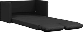 353973 vidaXL Подов разтегателен диван 2-в-1 черен 112x174x55 см еко кожа