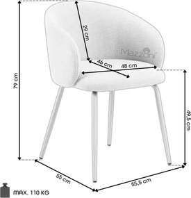 ЦЛЯРА Приглушено кафяво (тъкан Juto 4)/черни крака - МОДЕРЕН ТАПИЦИРАН СТОЛ ЛОФТ ЗА ДНЕВНА/ТРАПЕЗАРИЯ/ОФИС