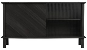 Черна витрина от масивен дъб с плъзгащи се врати 135x73,5x48 cm Italic – UMAGE