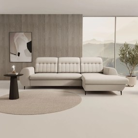 Ъглов диван Blanc-Кремав-Дясно