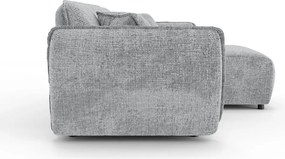 Светлосив шенилов ъглов диван (десен ъгъл) Nelia – Ropez