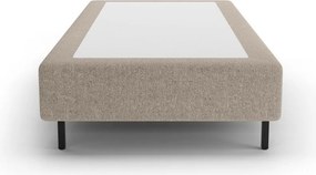 Бежово единично легло 90x200 cm тапицирано без табла Whale – Micadoni