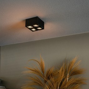 Дизайнерски прожектор черен 4-светлина - Qubo Honey