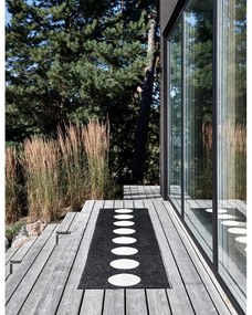 Черно-бял килим за открито и закрито 70x90 cm Vera Black – Pappelina