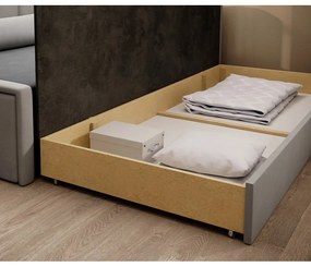 Сив шенилов сгъваем/с място за съхранение диван 214 cm Fulgeo – ELTAP