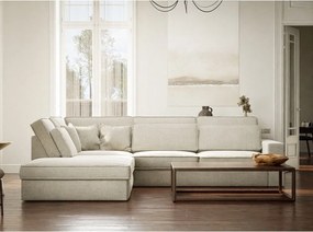 Сиво-бежов шенилов ъглов диван (ляв ъгъл/L форма) Kirou – Maison de Rêve