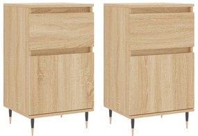 831139 vidaXL Бюфети 2 бр дъб сонома 40x35x70 см инженерно дърво