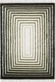Зелен ръчно изработен килим със смес от вълна 140x200 cm Boucle Frame – Flair Rugs