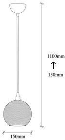 Жълта охра и златисто висящо осветително тяло със стъклен абажур ø 15 cm Muzo – Opviq lights