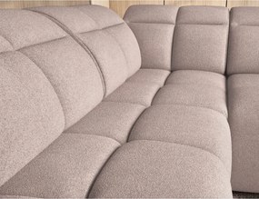 Светлокафяв разтегателен ъглов диван с място за съхранение от букле (ляв ъгъл L форма) Falconn – ELTAP