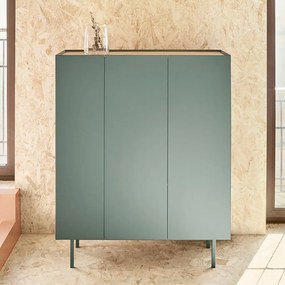 Зелен висок скрин от декор от дъб 95x120 cm Arista – Teulat