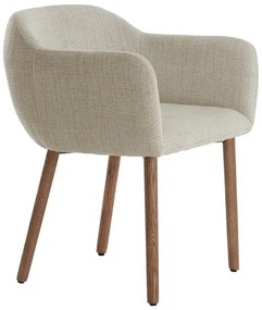 Бежови тапицирани трапезни столове в комплект с подлакътници 2 бр. Blaine – Light &amp; Living