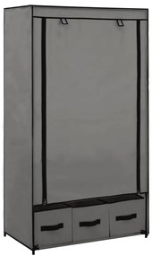 282460 vidaXL Гардероб, сив, 87x49x159 см, текстил