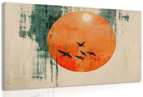Картина на платно – Japandi монументална луна