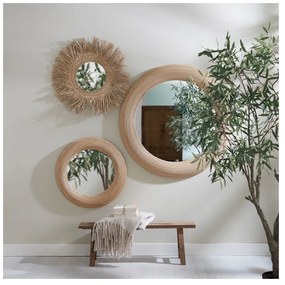 Стенно огледало с ратанова рамка ø 109,5 cm Piedre - Light &amp; Living