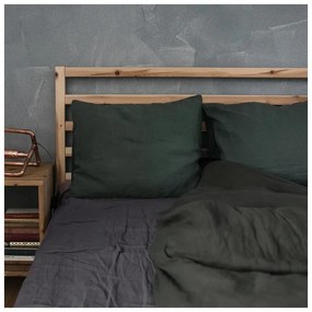 Тъмно сив ленен чаршаф с ластик , 180 x 200 cm - Linen Tales