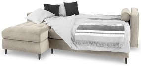 Бежов кадифен ъглов диван, ляв ъгъл Santo - Milo Casa