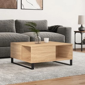830791 vidaXL Кафе маса, дъб сонома, 80x80x36,5 см, инженерно дърво