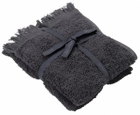 Тъмно сиви памучни кърпи в комплект от 2 броя 30x50 cm FRINO - Blomus
