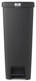 Кош за боклук с педал Brabantia StepUp 1005557, 40 л, Екологични материали, Голям отвор, Тъмносив