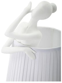 Бяла настолна лампа с текстилен абажур (височина 62,5 cm) Ballet – Mauro Ferretti