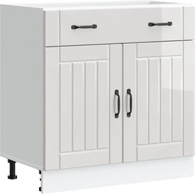 853739 vidaXL Кухненски шкаф Lucca, бял гланц, инженерно дърв