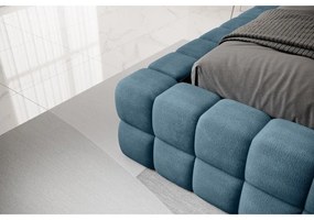 Синьо двойно легло 140x200 cm тапицирано с място за съхранение с включена подматрачна рамка Dizzle – ELTAP