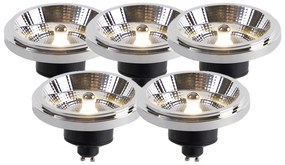 Комплект от 5 LED лампи AR111 GU10 12W 2000K-3000K приглушени до топли