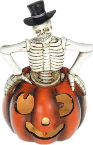Retlux - LED Декорация HALLOWEEN LED/2xLR44/топло бял скелет в тиква смола