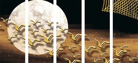 картини от 5 части – Прелет на птици по време на пълнолуние