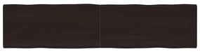 364054 vidaXL Плот за маса тъмнокафяв 220x50x(2-4) см обработен масивен дъб