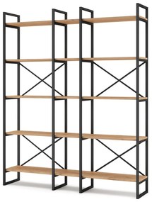 Рафт от черен/естествен дъб 144x175 cm Dusan - Marckeric