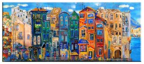 Изображение Цветни къщи, 140 x 60 cm Colourful Houses - Tablo Center