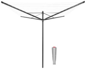 Външен простор Brabantia Lift-O-Matic 1003464, 50 м, Регулируема височина, Метален шиш за вкопаване, Резистентен на корозия, Черен