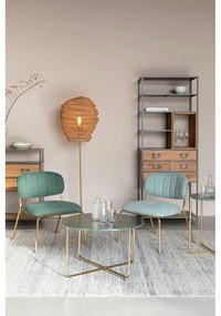 Кръгла масичка за кафе с мраморен плот в зелен и златист цвят ø 70 cm Timpa – White Label