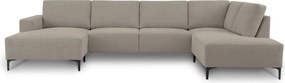 Светлокафяв шенилов ъглов диван (десен ъгъл/U форма) Fabian – Scandic
