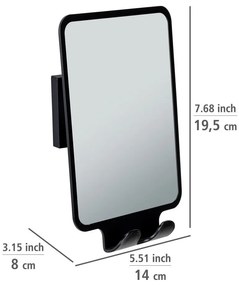 Козметично огледало със закачалка 14x19.5 cm Quadro Black – Wenko