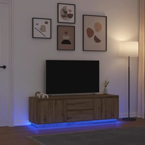 3328434 vidaXL ТВ шкаф с LED светлини Artisan дъб 160,5x41x50 см