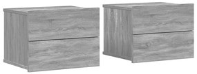815414 vidaXL Нощни шкафчета, 2 бр, сив сонома, 40x30x30 см, инженерно дърво
