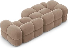 Кафяв кадифен ъглов диван (ляв ъгъл) Loretto – Cosmopolitan Design