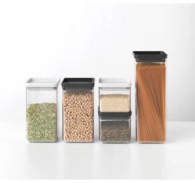 Буркан за съхранение Brabantia Tasty+ 1001172, 1.6 л, Подходящ за съдомиялна и хладилник, Тъмносив